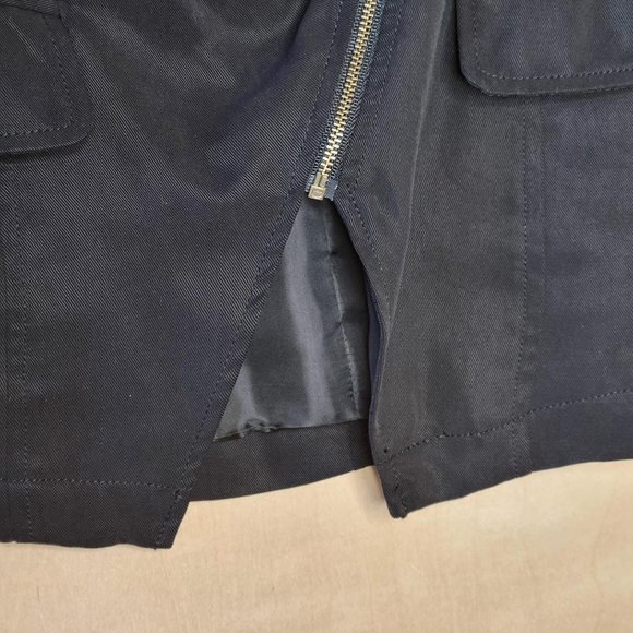 Evette & K Black Moto Draped Zip Front Blazer Jacket Women Size S - Picture 8 of 8